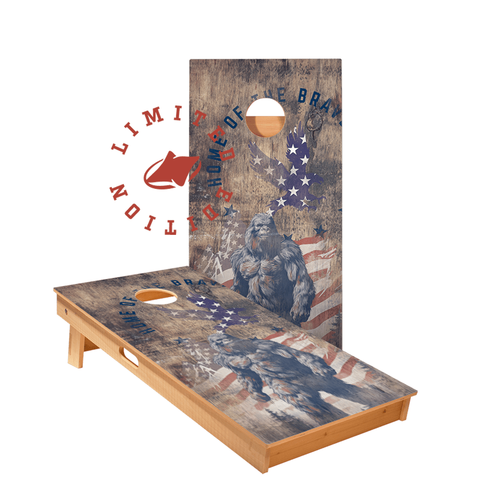Home of the Brave Sasquatch Limited Edition Star Cornhole Boards | 07.24 Drop, - American Cornhole Association