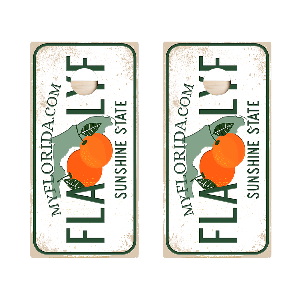 Home State License Plate Florida Star Cornhole Boards, - American Cornhole Association