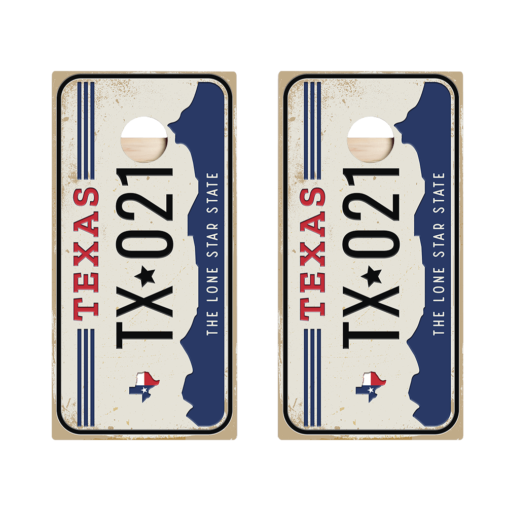 Home State License Plate Texas Star Cornhole Boards, - American Cornhole Association