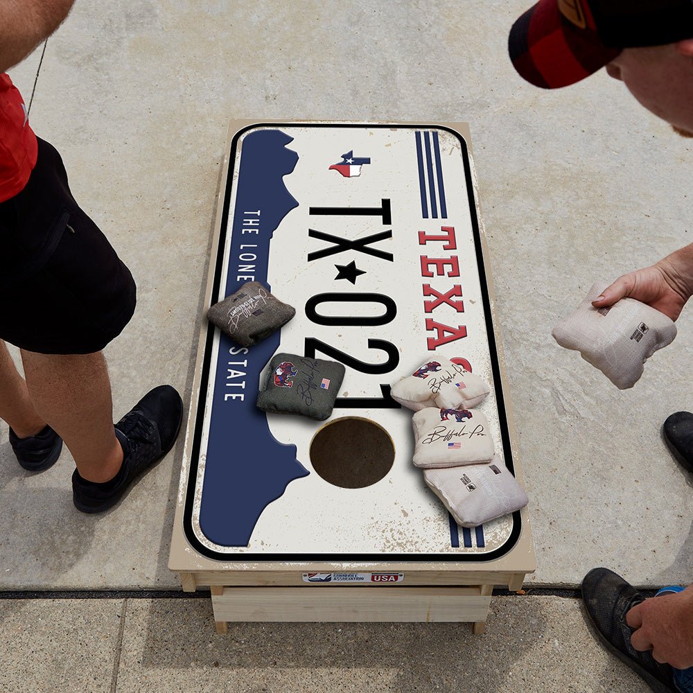 Home State License Plate Texas Star Cornhole Boards, - American Cornhole Association