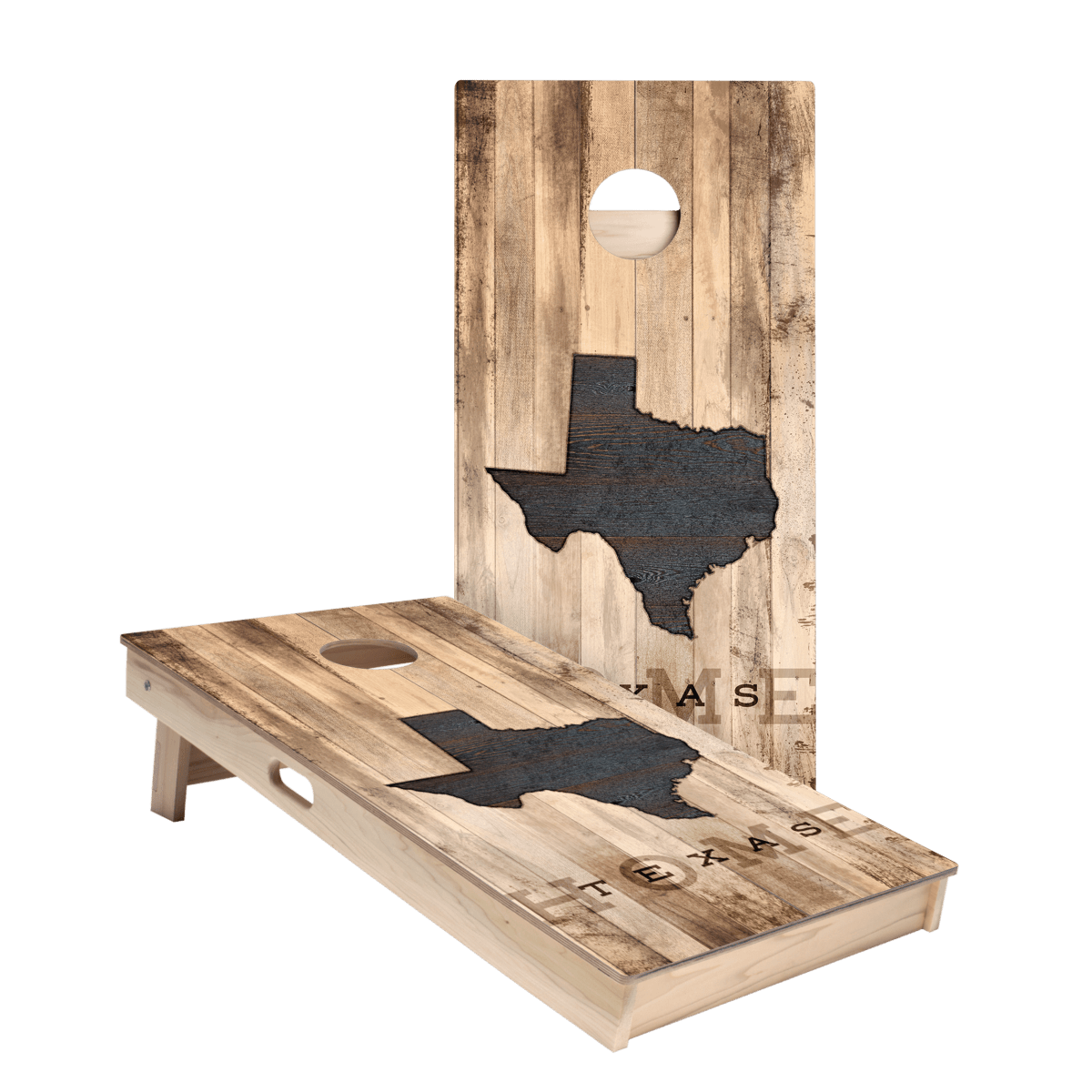 Home State Rustic Wood Texas Star Cornhole Boards - ACA - 000357 | American Cornhole Association