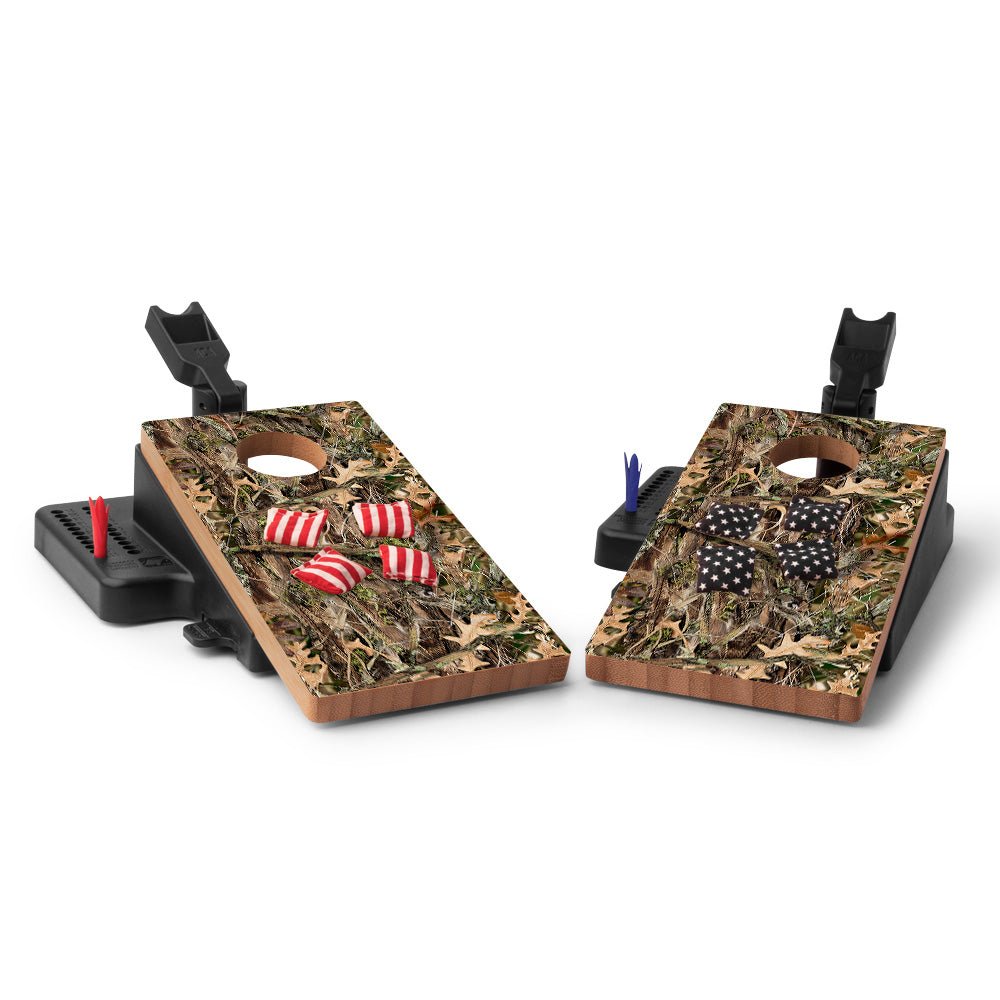 Hunting Camouflage Double Chuck Mini Cornhole Tabletop Game, - American Cornhole Association