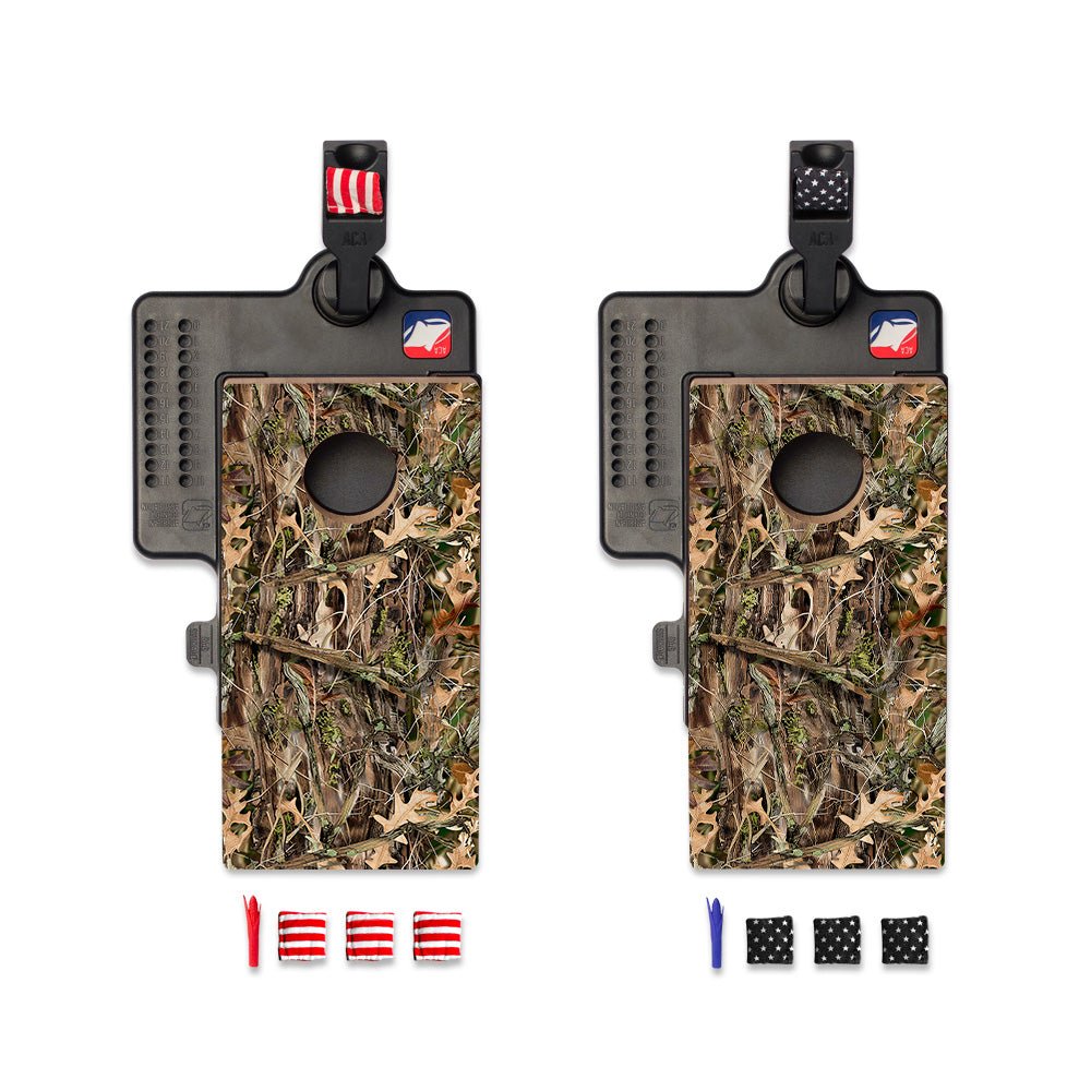 Hunting Camouflage Double Chuck Mini Cornhole Tabletop Game, - American Cornhole Association