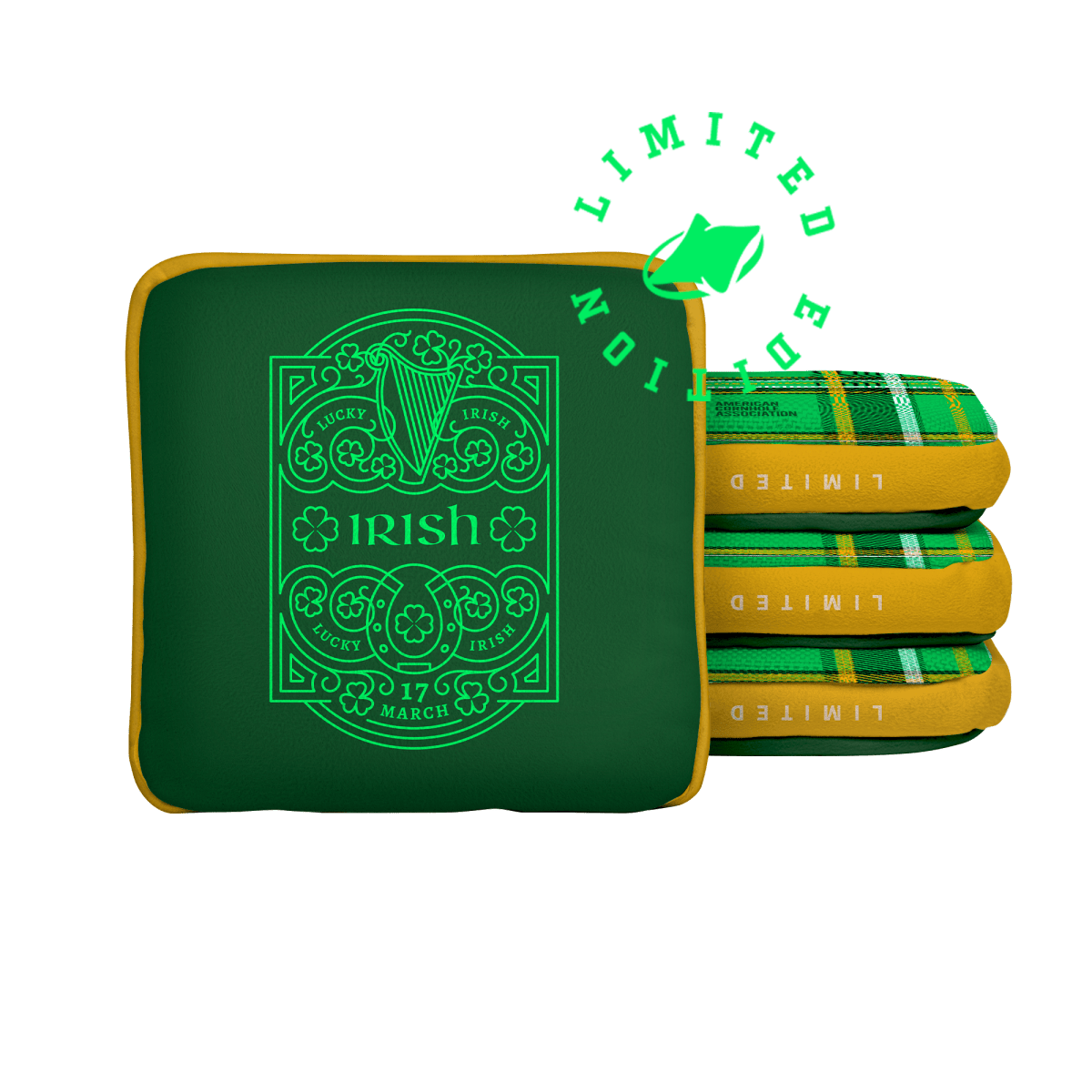 Irish St. Paddys Day Limited Edition Synergy Edge Cornhole Bags | 03.25 Drop - American Cornhole Association