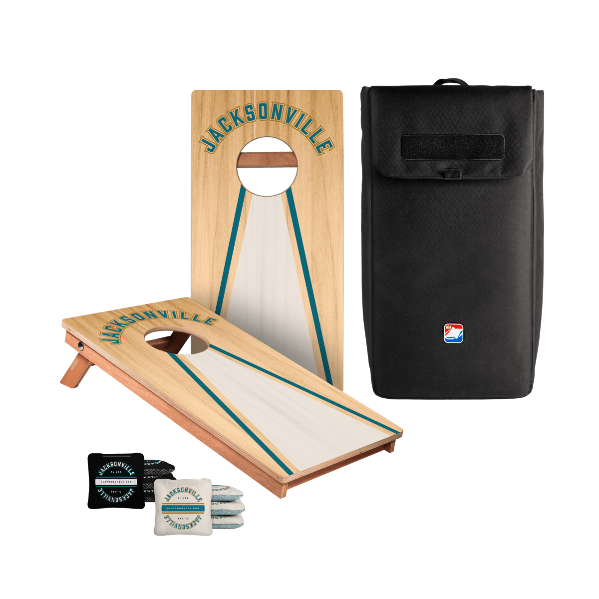 Jacksonville Football Gameday Backyard 1x2 ft Cornhole Board Set - WACA - 500436 - WB | American Cornhole Association