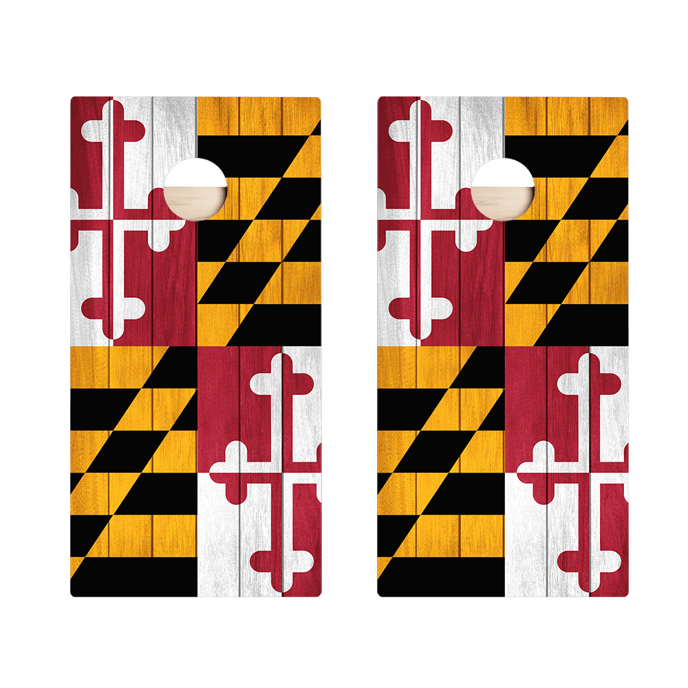 Maryland Flag Star Cornhole Boards - ACA - 000122 | American Cornhole Association