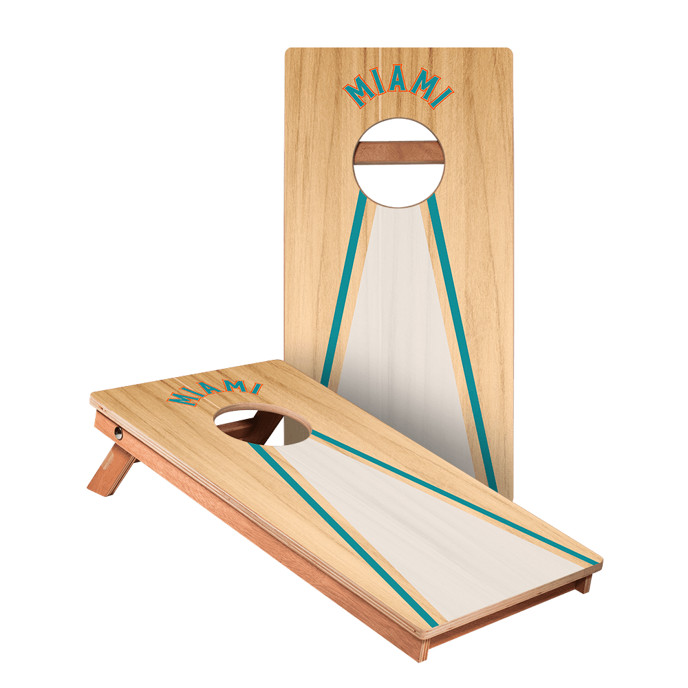 Miami Football Gameday Backyard 1x2 ft Cornhole Board Set - WACA - 500440 - WB | American Cornhole Association