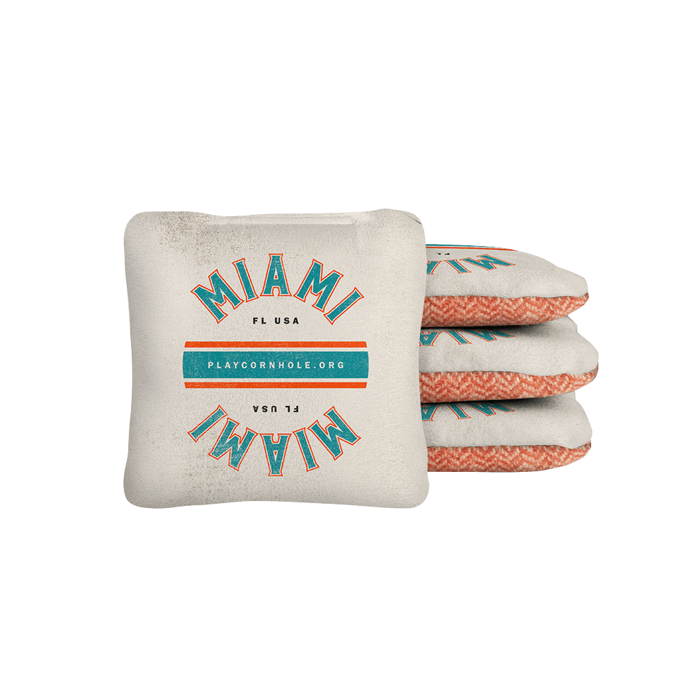 Miami Football Gameday Backyard 1x2 ft Cornhole Board Set - WACA - 500440 - WB | American Cornhole Association