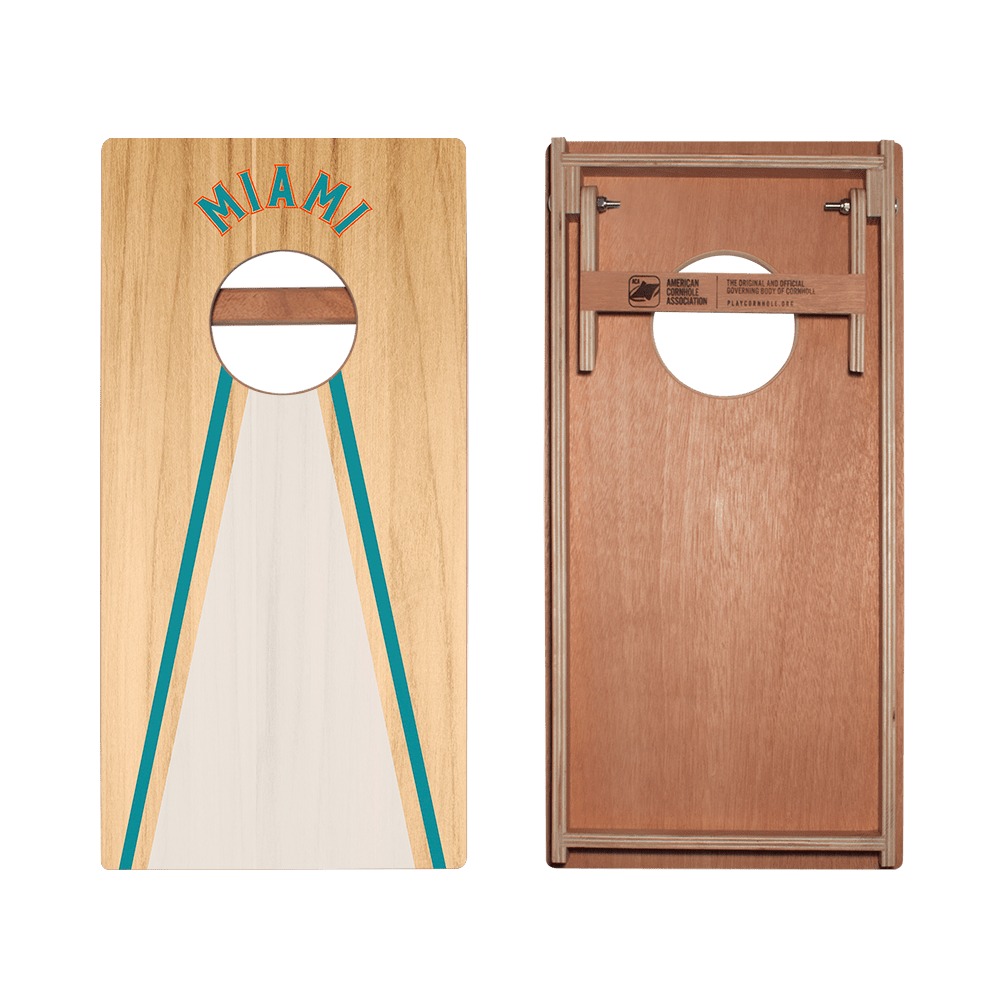 Miami Football Gameday Backyard 1x2 ft Cornhole Board Set - WACA - 500440 - WB | American Cornhole Association
