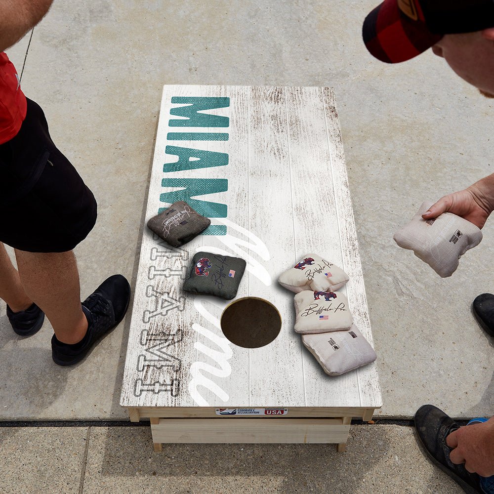 Miami Football Vintage Gameday Star Cornhole Boards, - American Cornhole Association