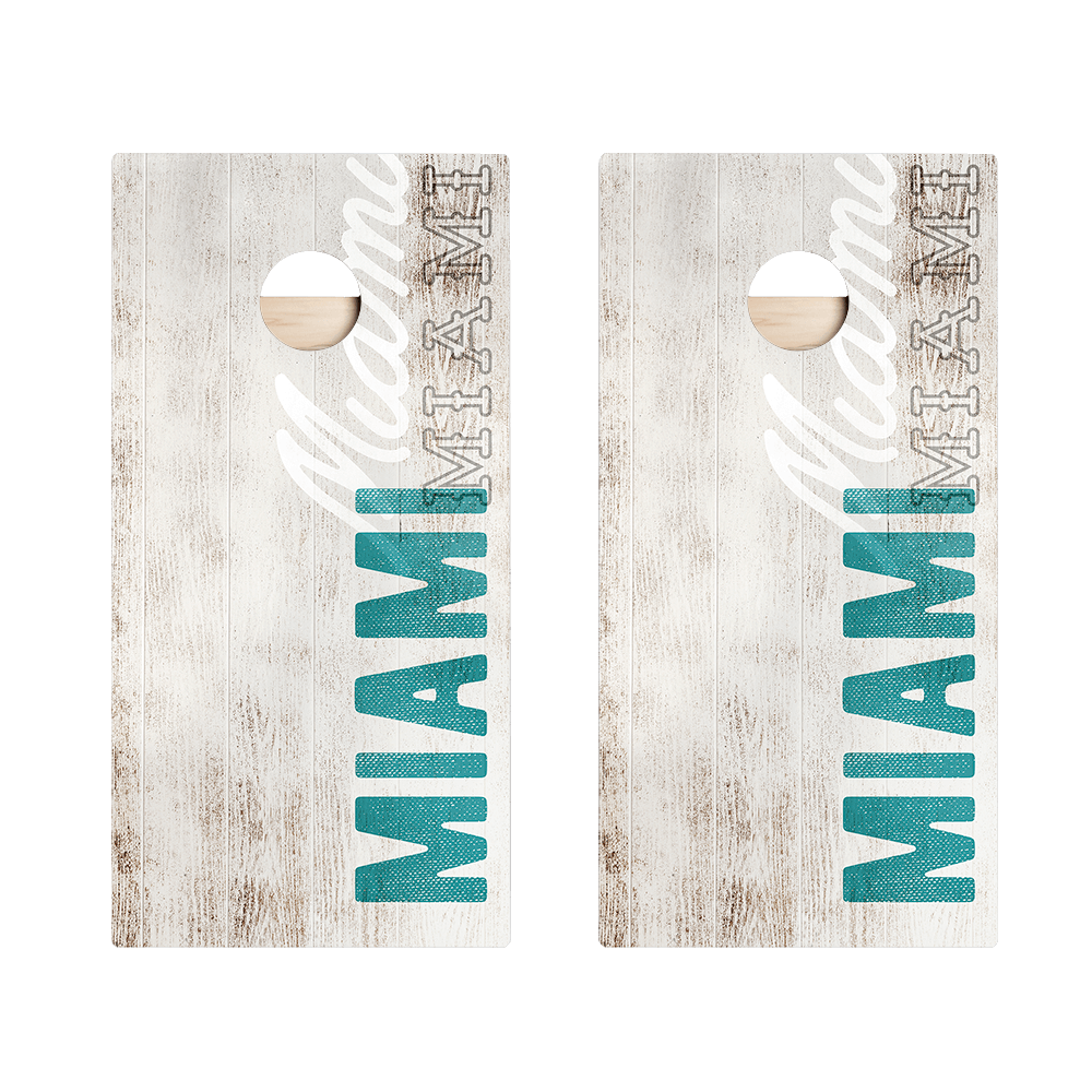 Miami Football Vintage Gameday Star Cornhole Boards, - American Cornhole Association