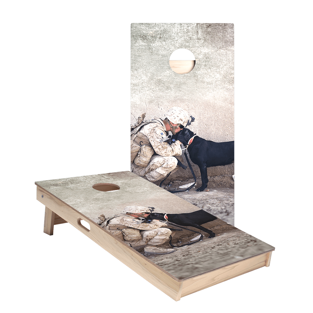 Military Dog Professional Cornhole Boards - ACA - 000026 | American Cornhole Association