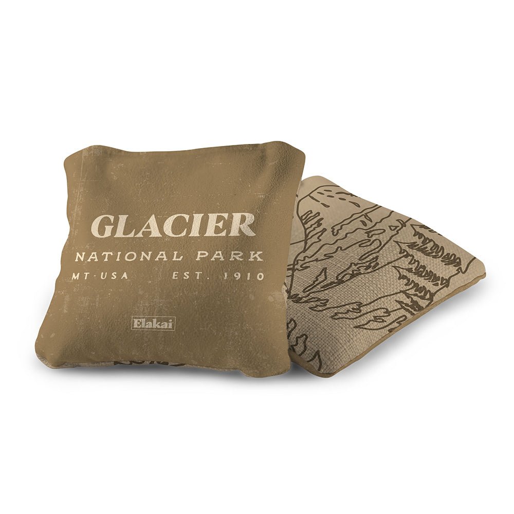 National Parks Glacier Cornhole Bags, Tan - American Cornhole Association