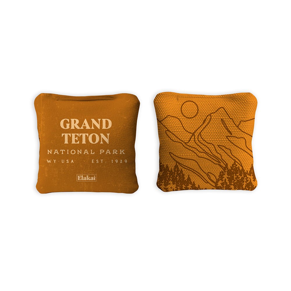 National Parks Grand Teton Travel - Size Cornhole Bags, Sienna - American Cornhole Association