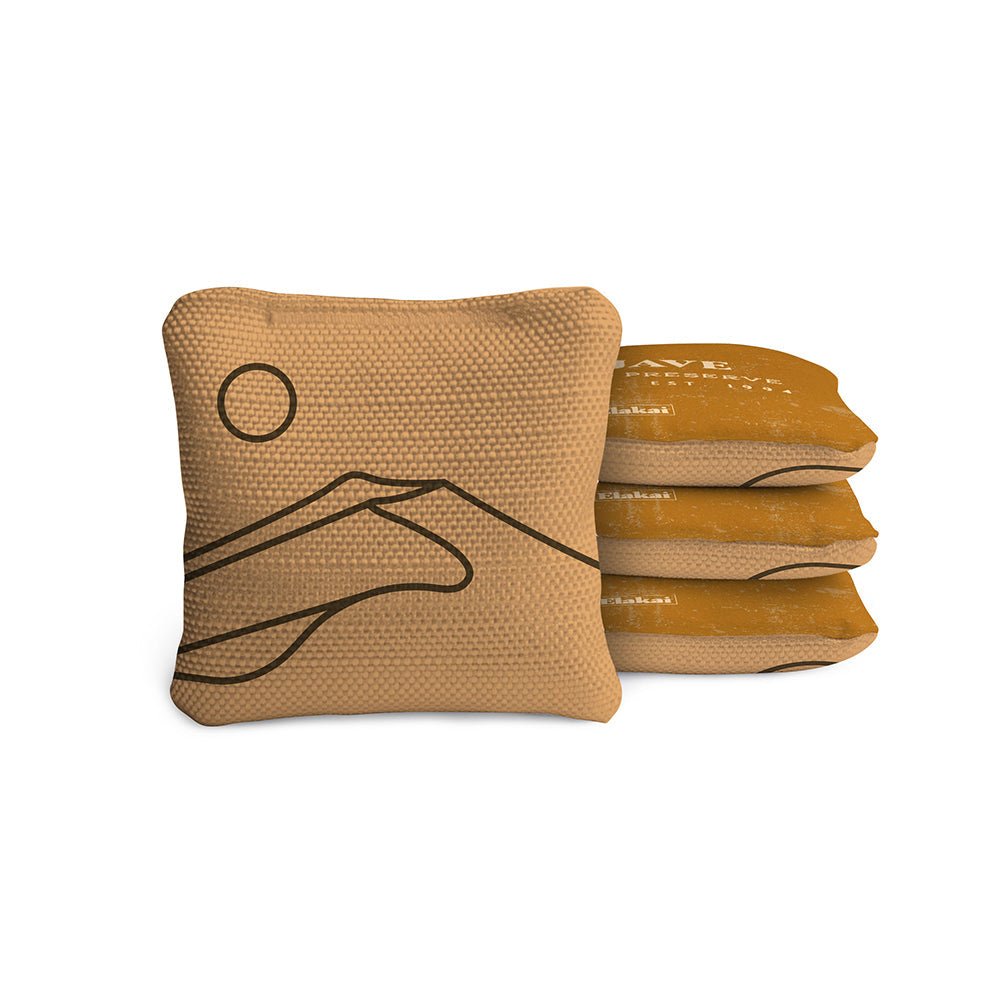 National Parks Mojave Travel - Size Cornhole Bags, Gold - American Cornhole Association