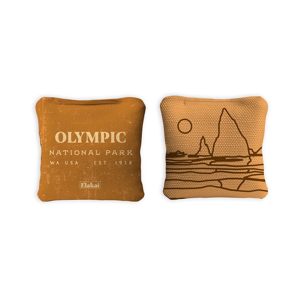 National Parks Olympic Travel - Size Cornhole Bags, Gold - American Cornhole Association