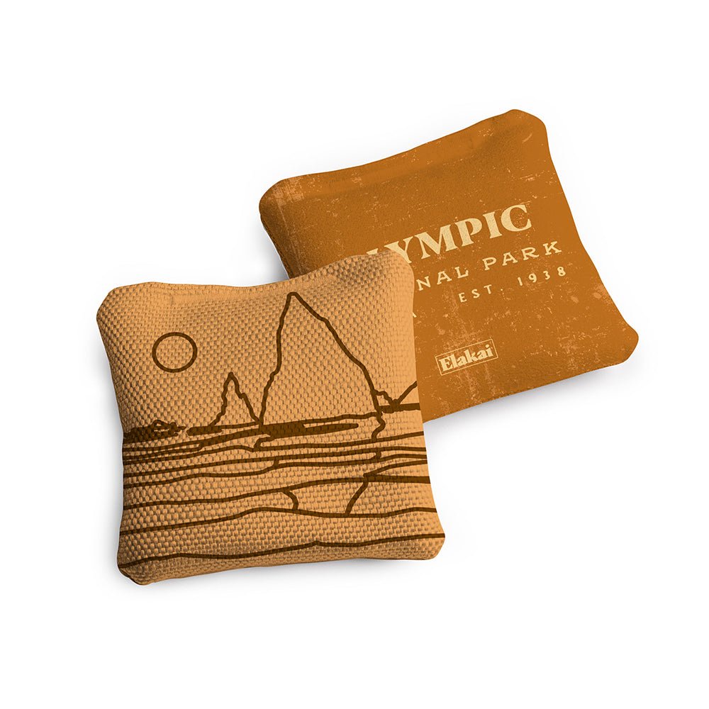 National Parks Olympic Travel - Size Cornhole Bags, Gold - American Cornhole Association