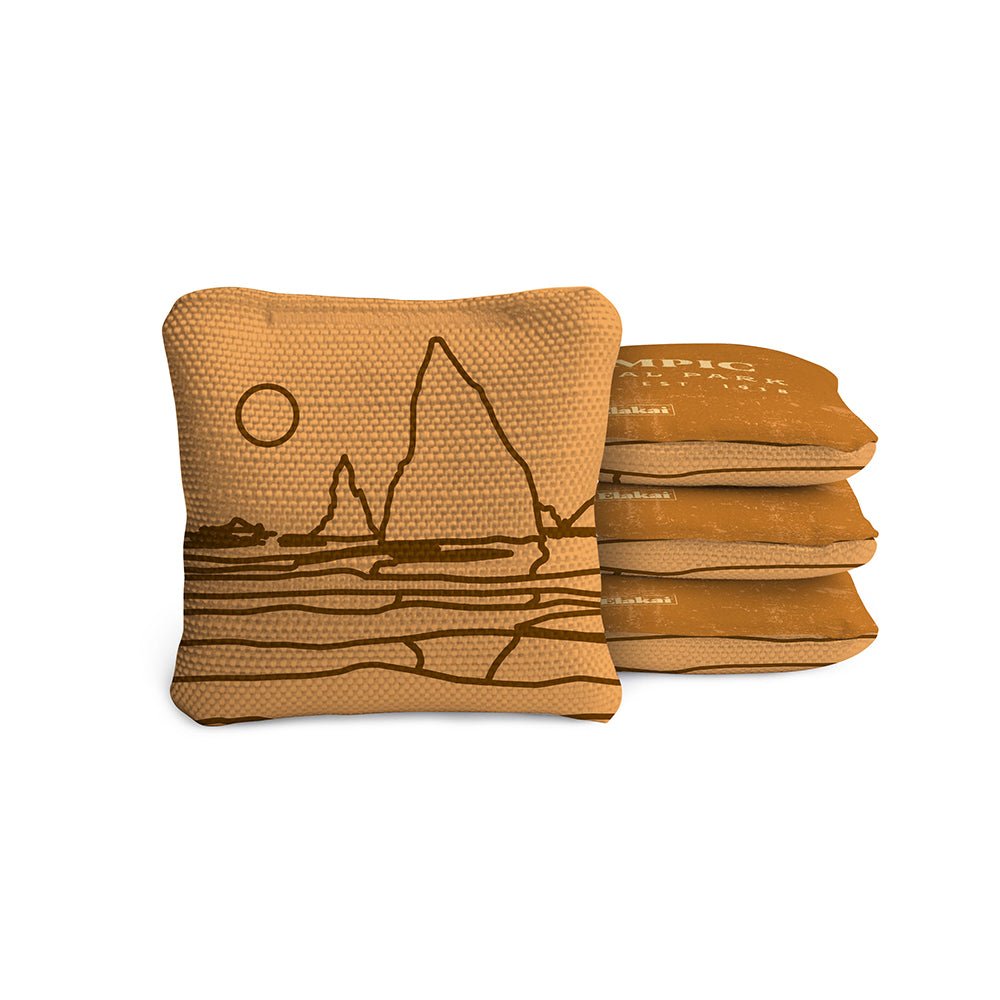 National Parks Olympic Travel - Size Cornhole Bags, Gold - American Cornhole Association