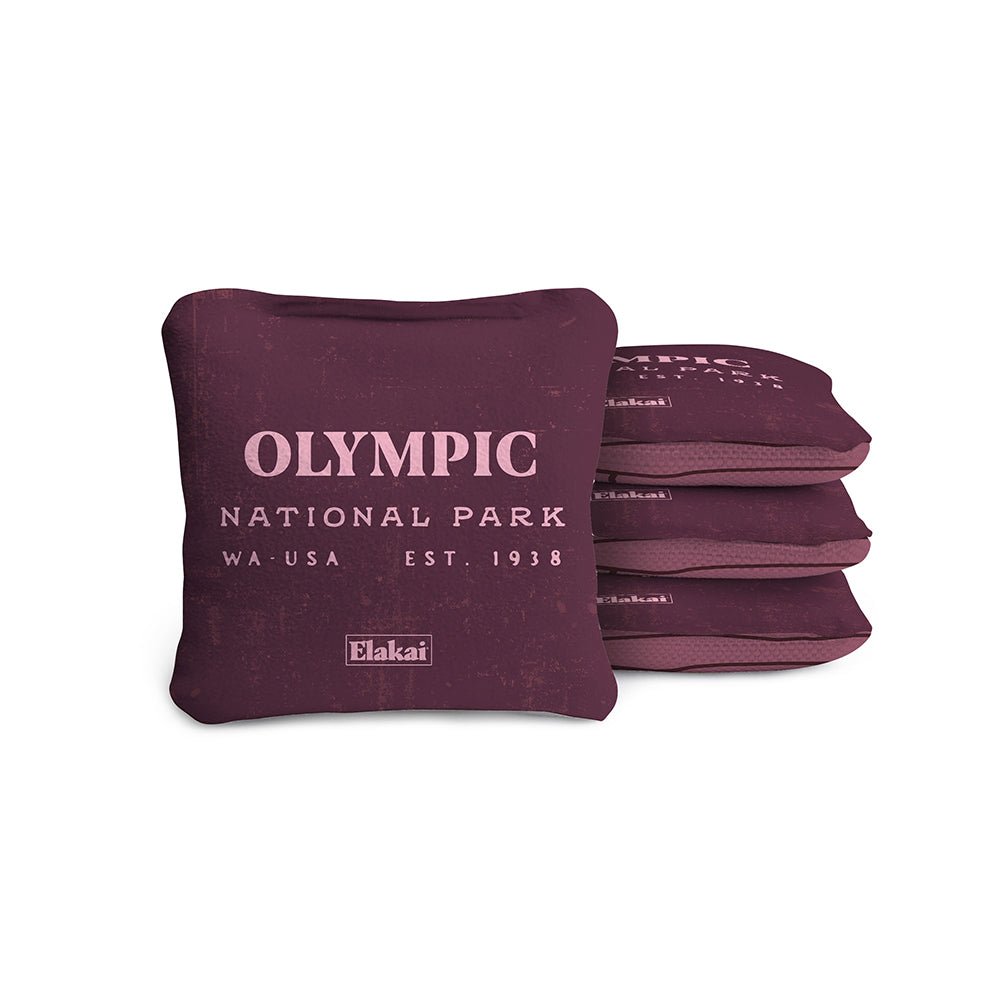 National Parks Olympic Travel - Size Cornhole Bags, Plum - American Cornhole Association