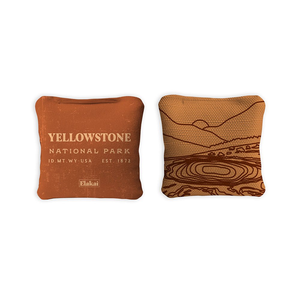 National Parks Yellowstone Travel - Size Cornhole Bags, Burnt Orange - American Cornhole Association