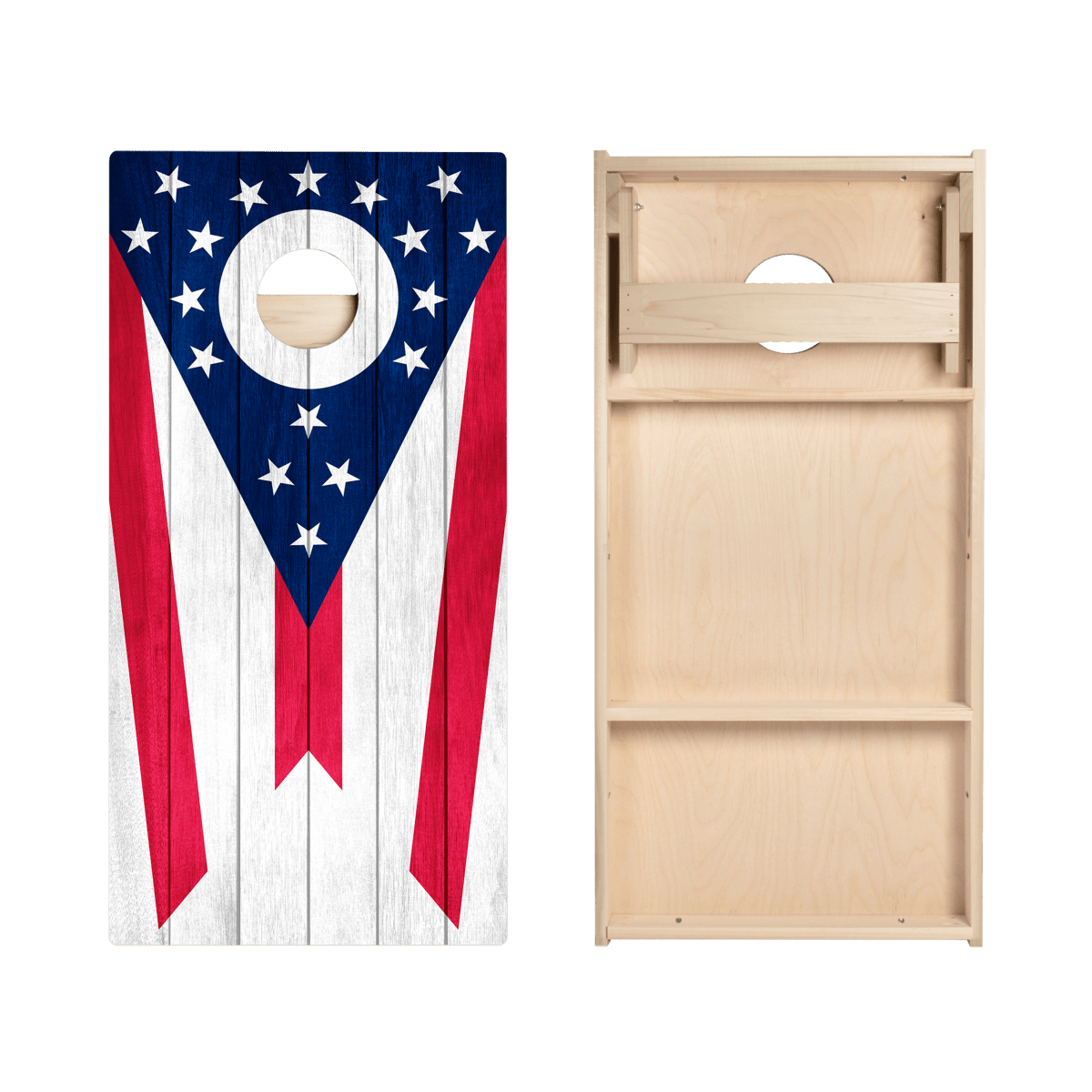 Ohio Flag Star Cornhole Boards - ACA - 000137 | American Cornhole Association