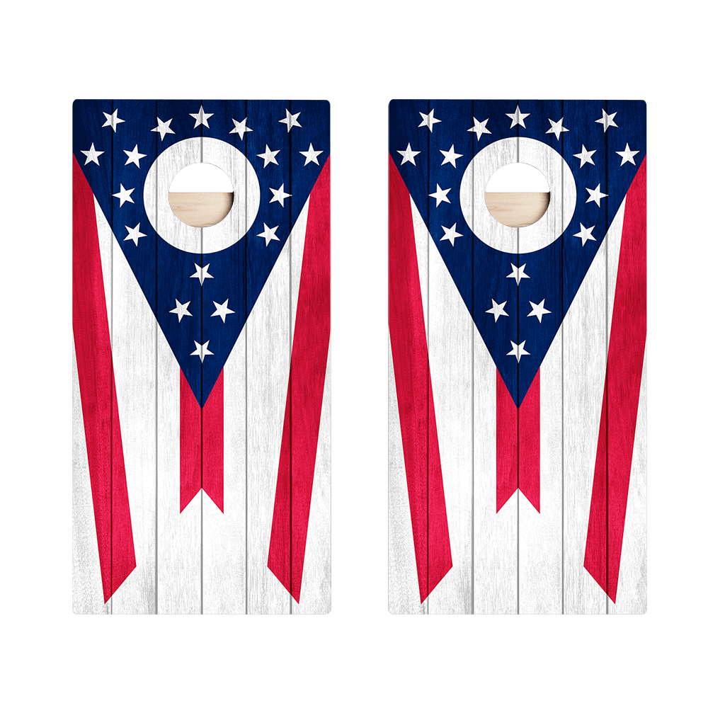 Ohio Flag Star Cornhole Boards - ACA - 000137 | American Cornhole Association