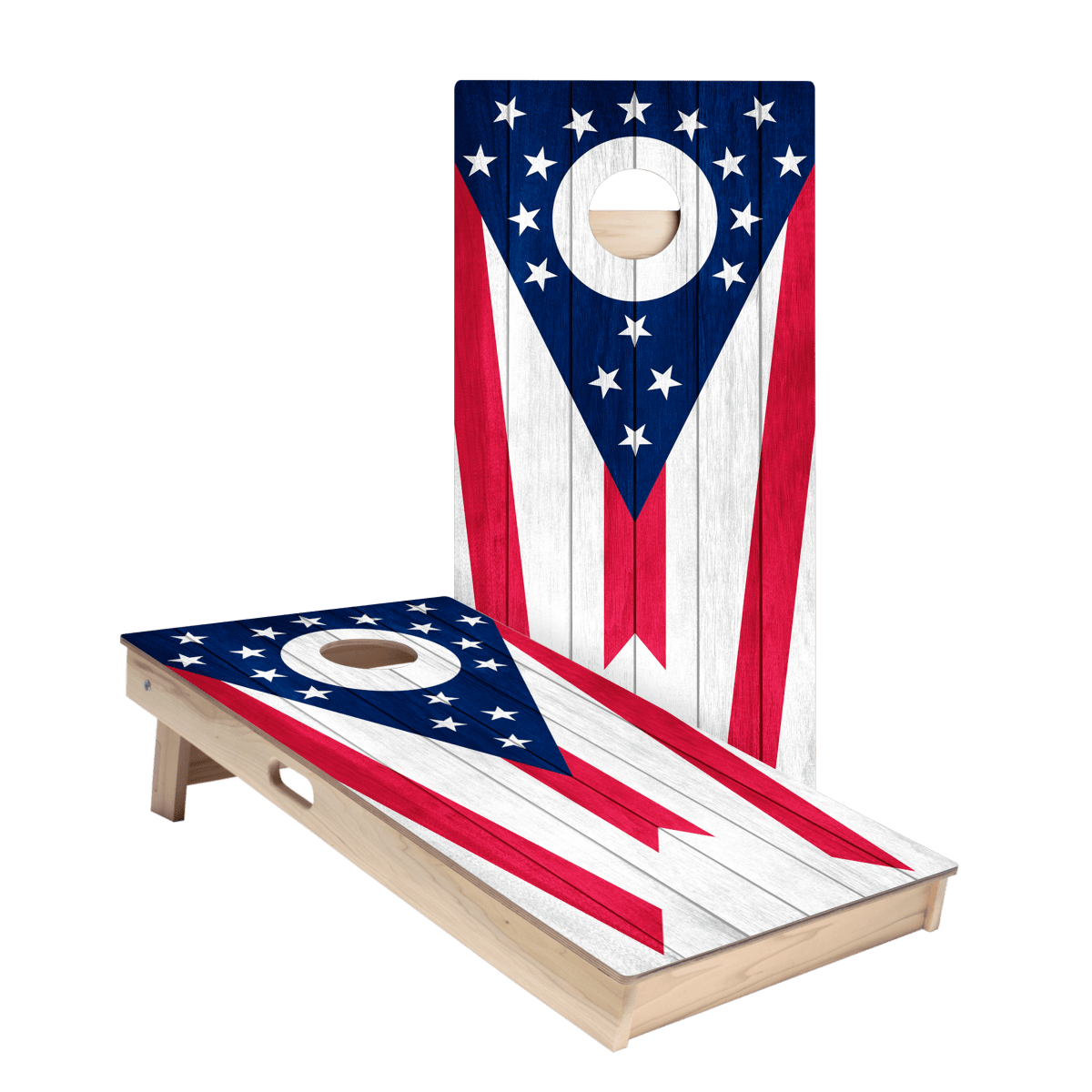Ohio Flag Star Cornhole Boards - ACA - 000137 | American Cornhole Association