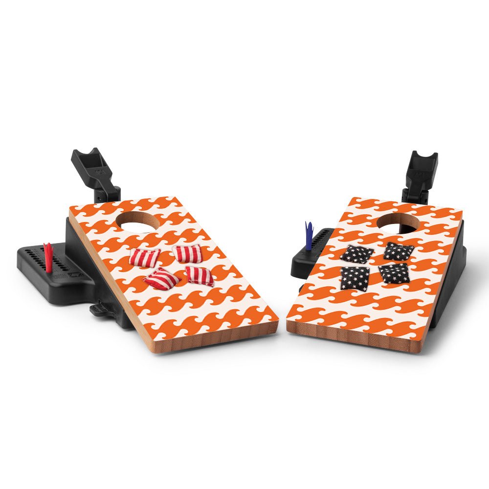 Orange Waves Double Chuck Mini Cornhole Tabletop Game, - American Cornhole Association