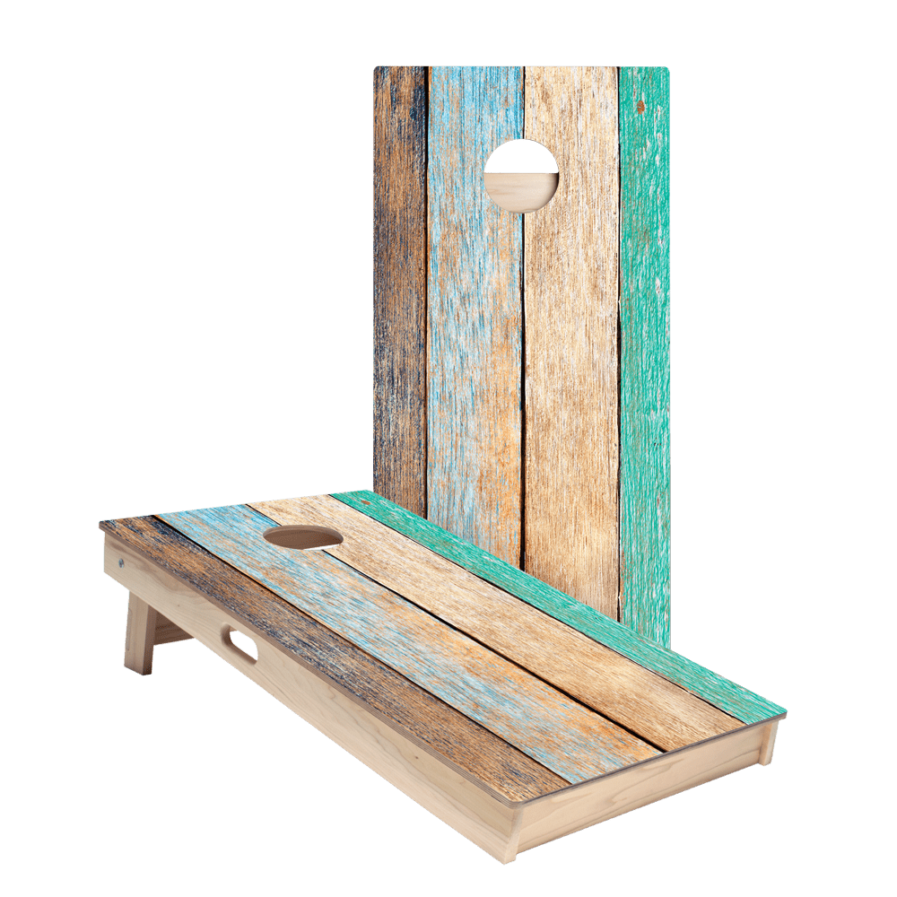 Painted Beach Wood Star Cornhole Boards - ACA - 000385 | American Cornhole Association