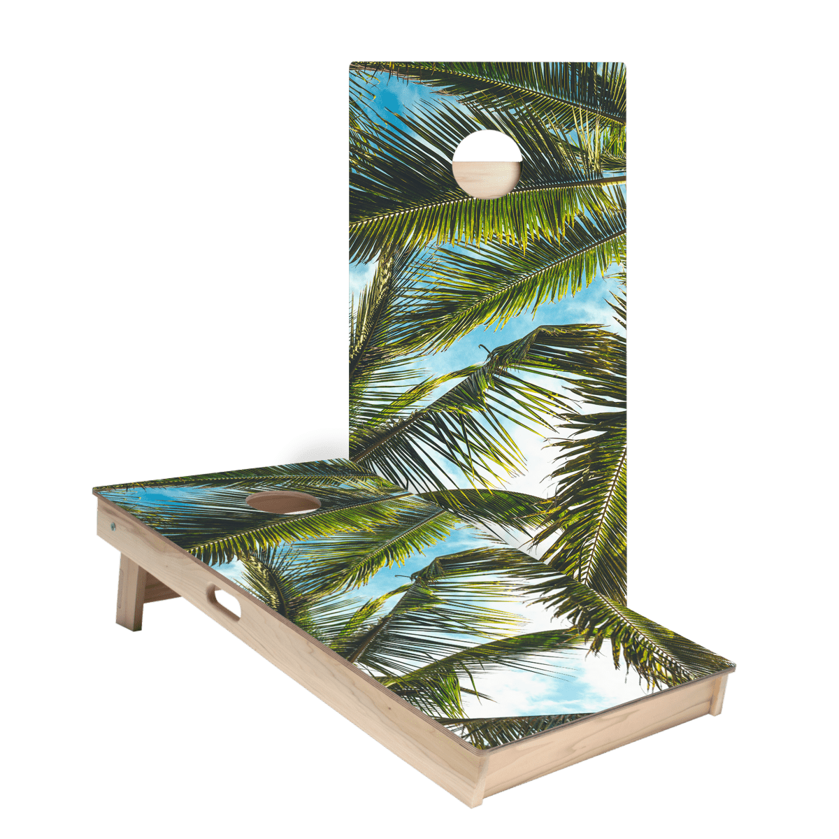 Palm Tree Sky Star Cornhole Boards, - American Cornhole Association