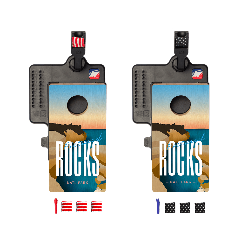 Pictured Rocks Double Chuck Mini Cornhole Tabletop Game, - American Cornhole Association