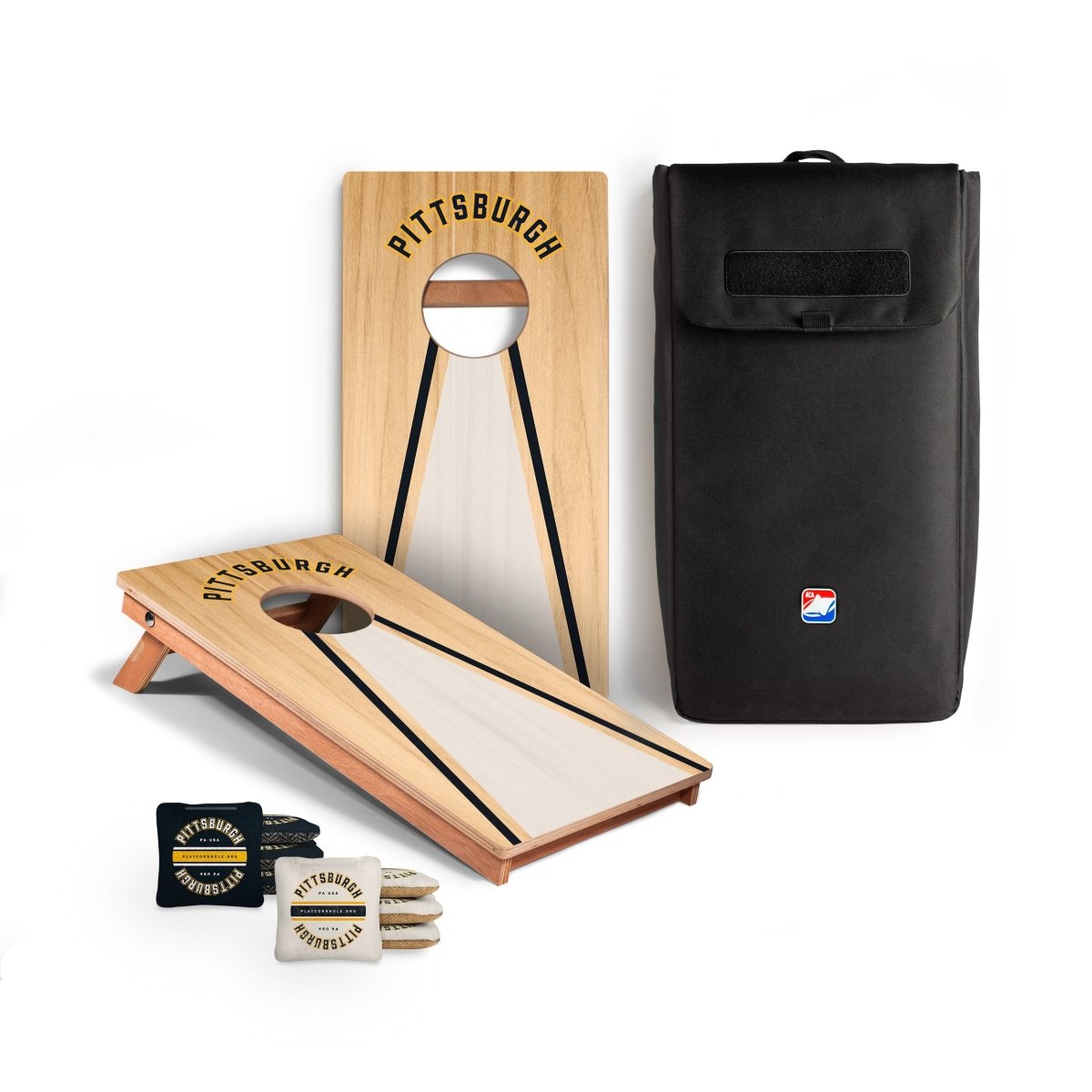Pittsburgh Football Gameday Backyard 1x2 ft Cornhole Board Set - WACA - 500449 - WB | American Cornhole Association