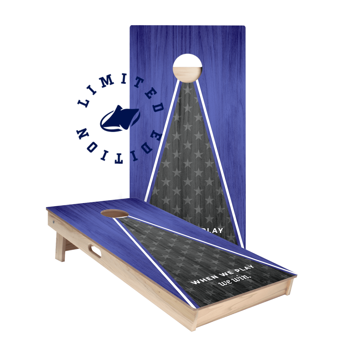 Play to Win Patriotic Limited Edition Star Cornhole Boards | 11.24 Drop - American Cornhole Association