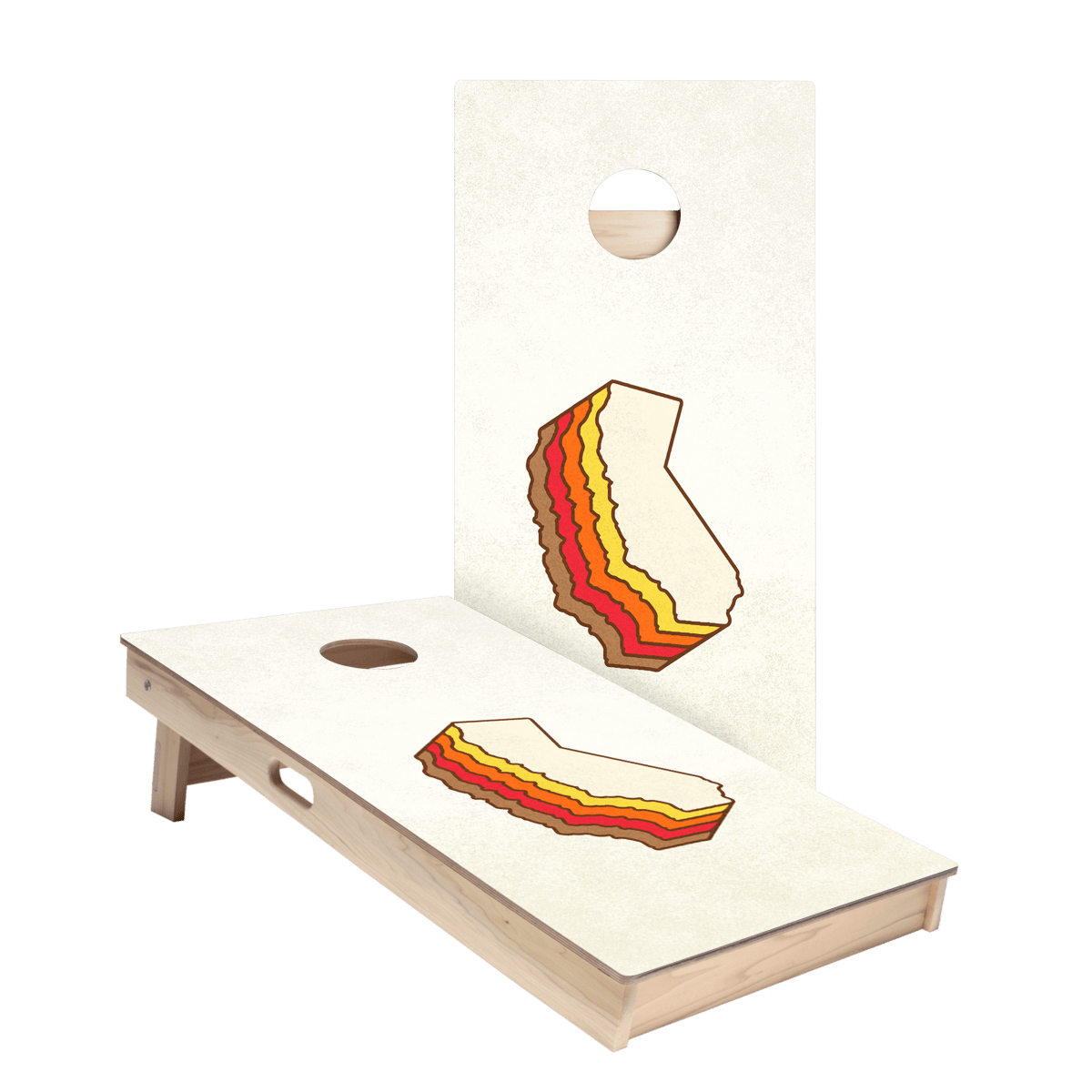 Retro California Star Cornhole Boards - ACA - 000360 | American Cornhole Association