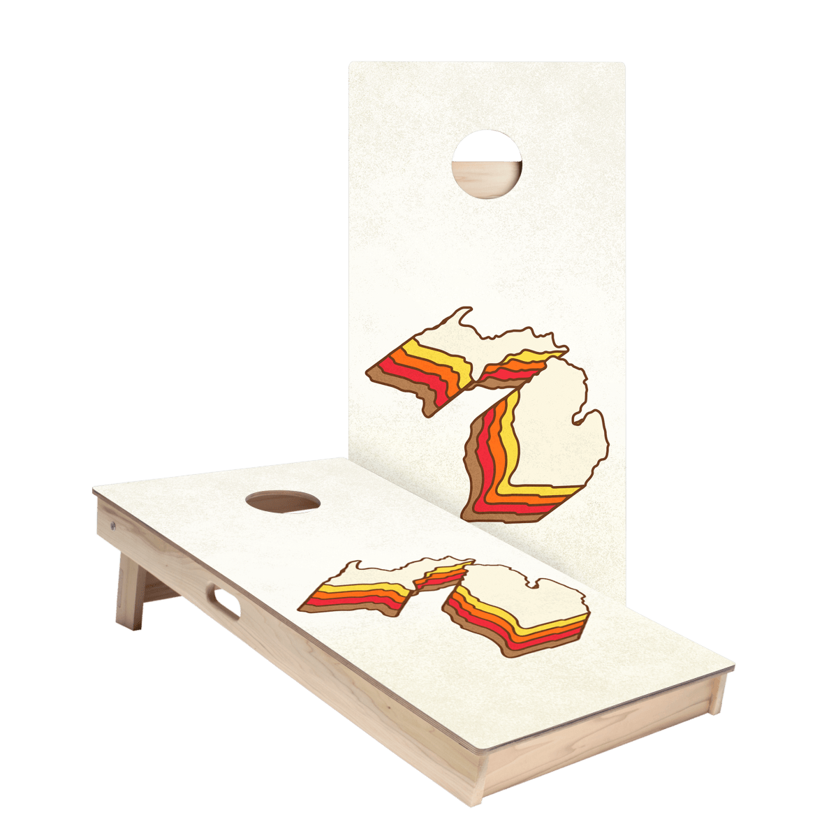 Retro Michigan Star Cornhole Boards - ACA - 000366 | American Cornhole Association