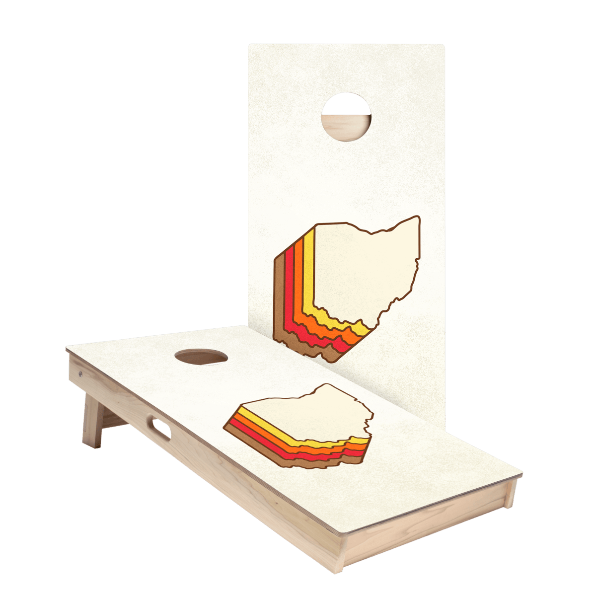 Retro Ohio Star Cornhole Boards - ACA - 000365 | American Cornhole Association