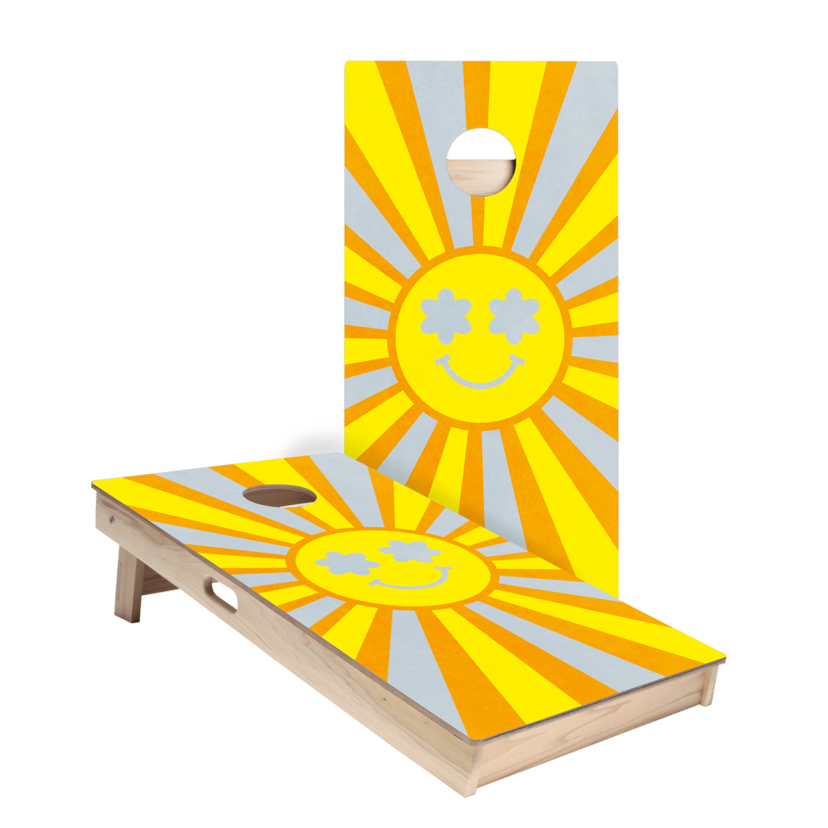 Retro Sunshine Star Cornhole Boards, - American Cornhole Association