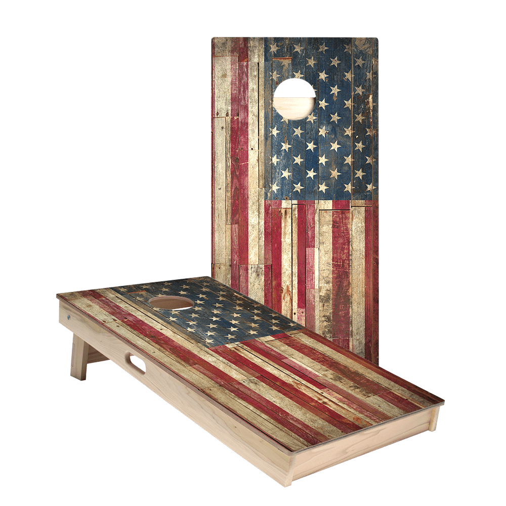 Rustic United States Flag Star Cornhole Boards - ACA - 000002 | American Cornhole Association