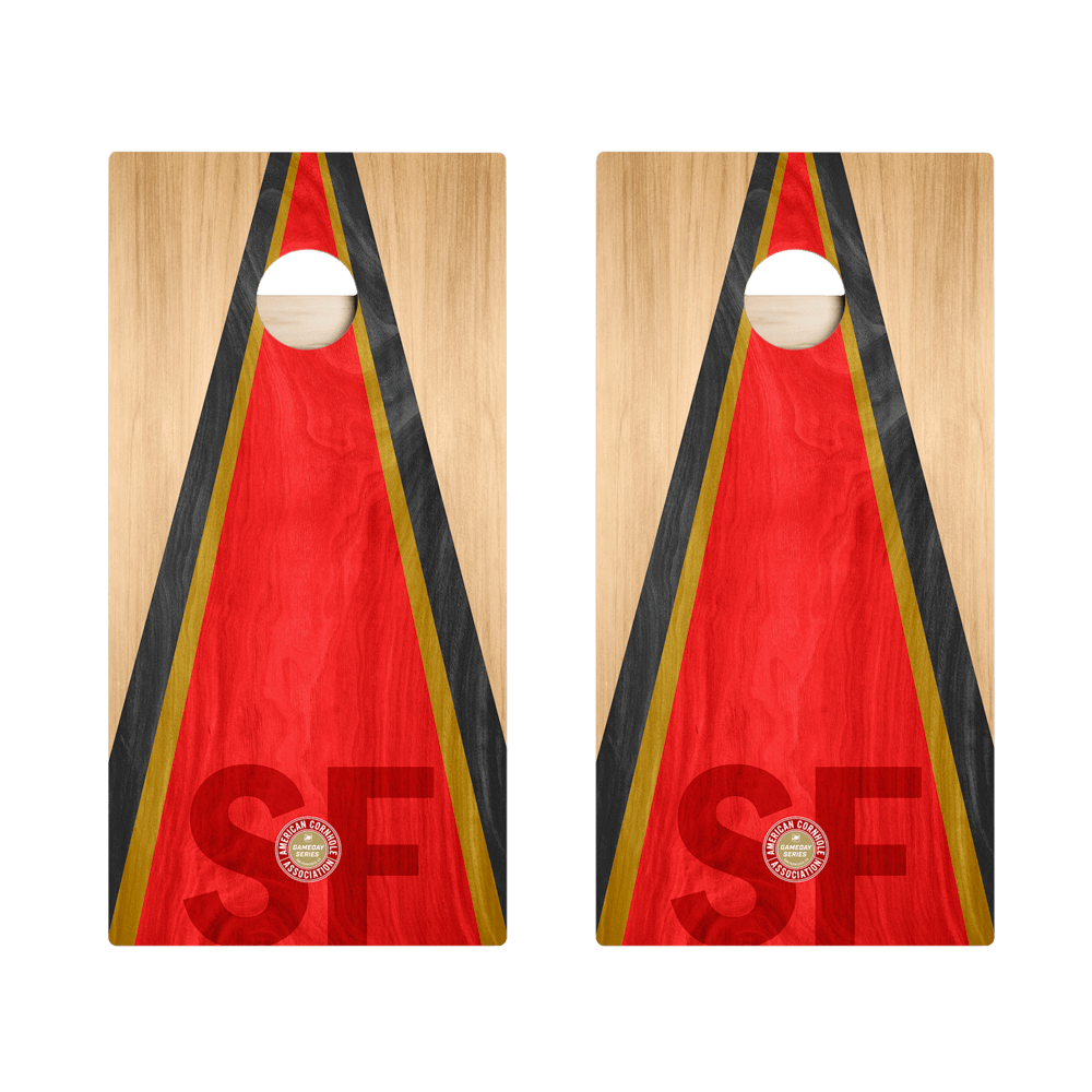 San Francisco Football Gameday Classic Triangle Star Cornhole Boards, - American Cornhole Association
