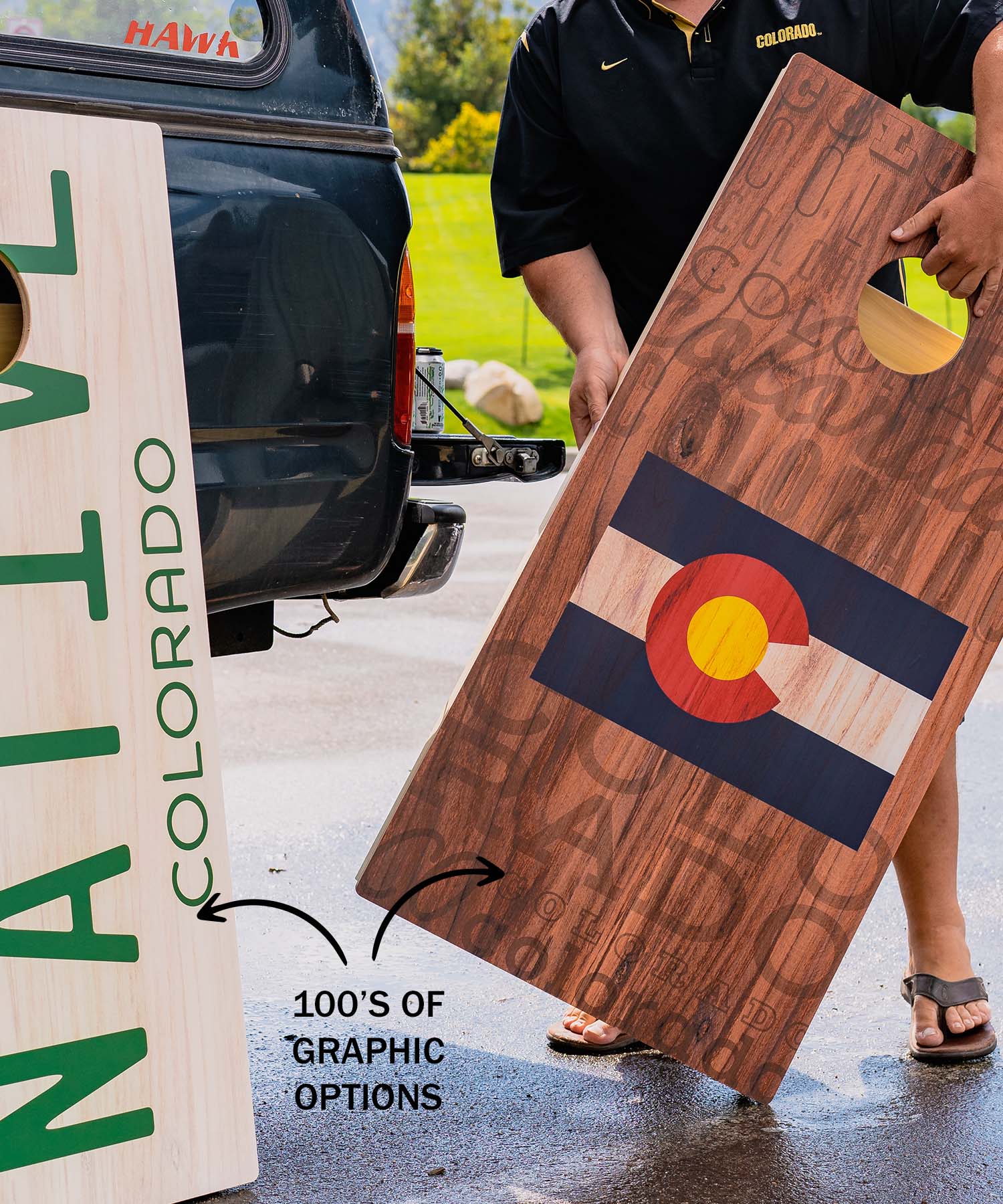 Retro Stripes Star Cornhole Boards