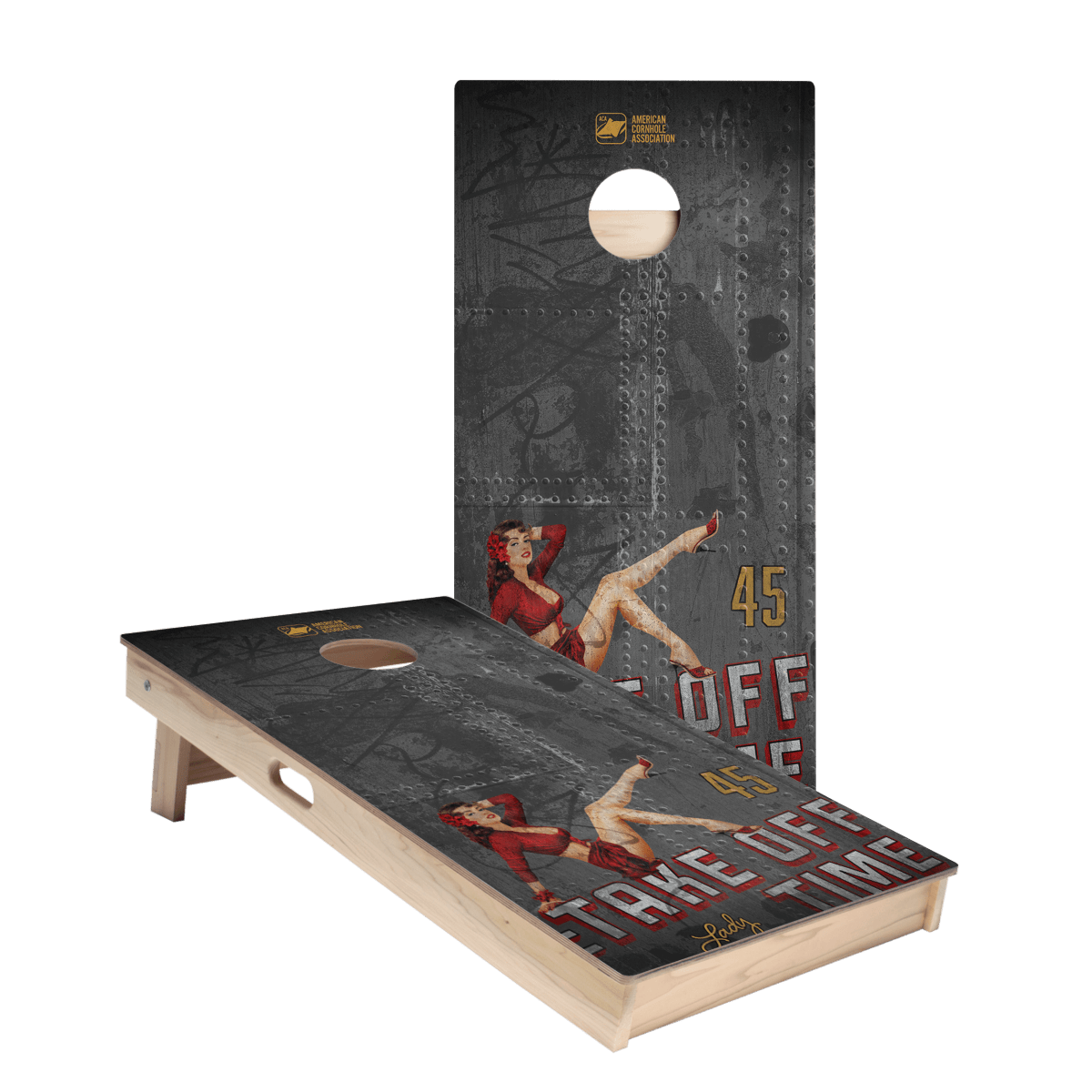 Take Off Time Star Cornhole Boards - ACA - 000221 | American Cornhole Association