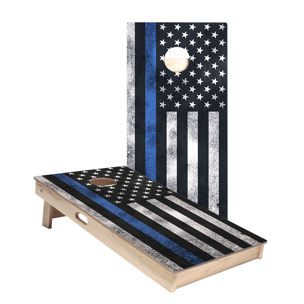 Thin Blue Line Star Cornhole Boards - ACA - 000007 | American Cornhole Association