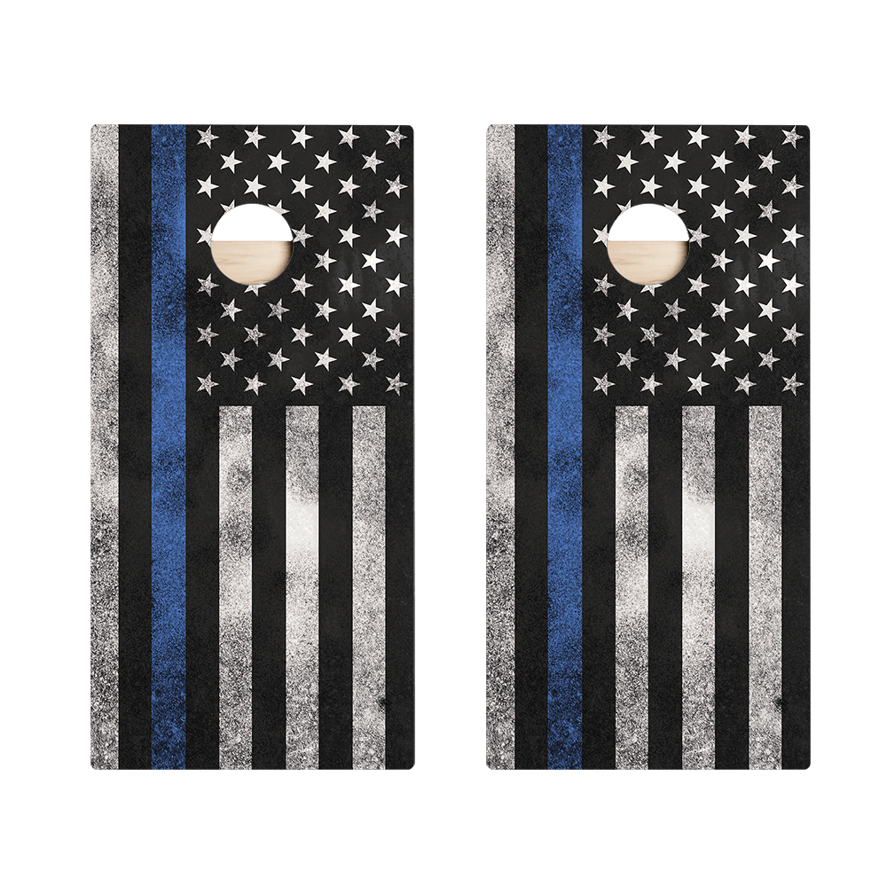 Thin Blue Line Star Cornhole Boards - ACA - 000007 | American Cornhole Association