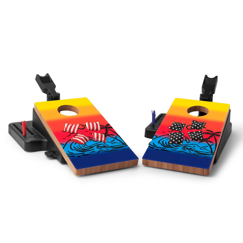 Tie Dye Beach Double Chuck Mini Cornhole Tabletop Game, - American Cornhole Association
