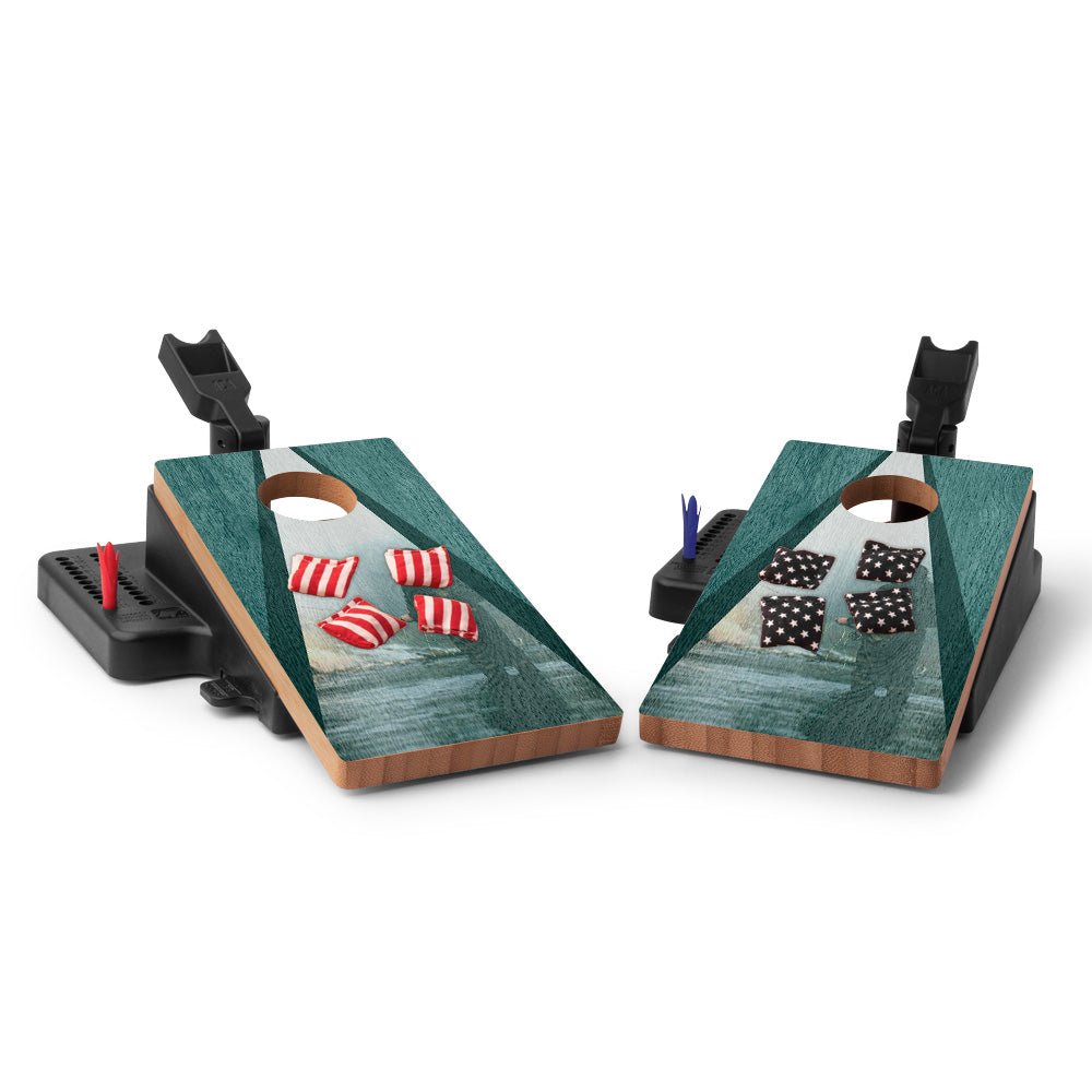 Tie Dye Surfer Double Chuck Mini Cornhole Tabletop Game, - American Cornhole Association