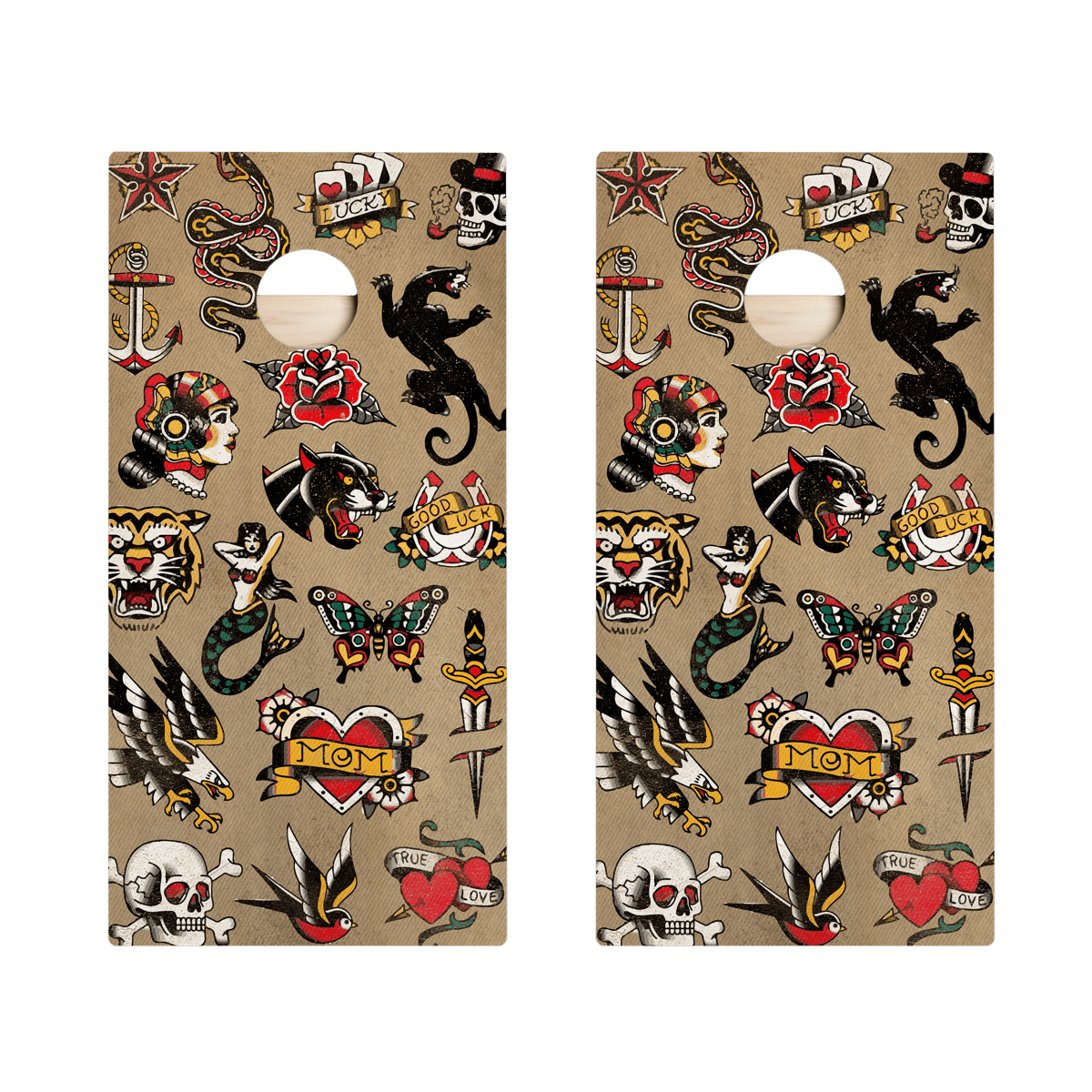 Trad Tattoo Art Star Cornhole Boards, - American Cornhole Association