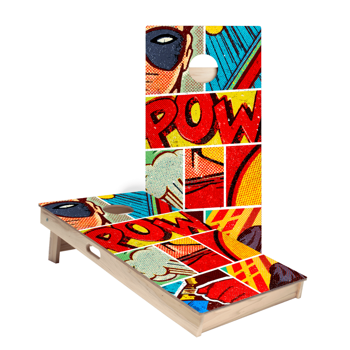 Vintage Comic Pow Star Cornhole Boards, - American Cornhole Association