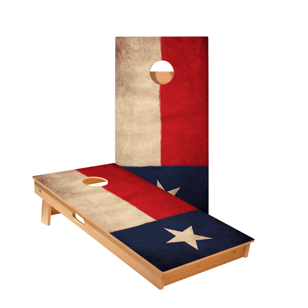 Vintage Texas Flag Longhorn Star Cornhole Boards - ACA - 000190 | American Cornhole Association