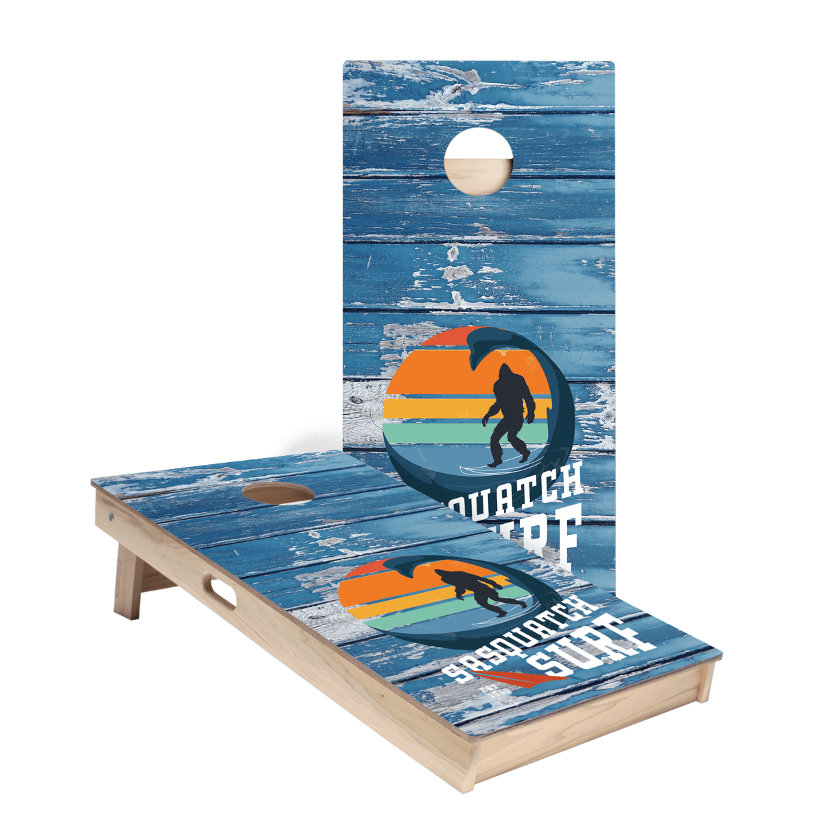 Weathered Sasquatch Surf Star Cornhole Boards, - American Cornhole Association