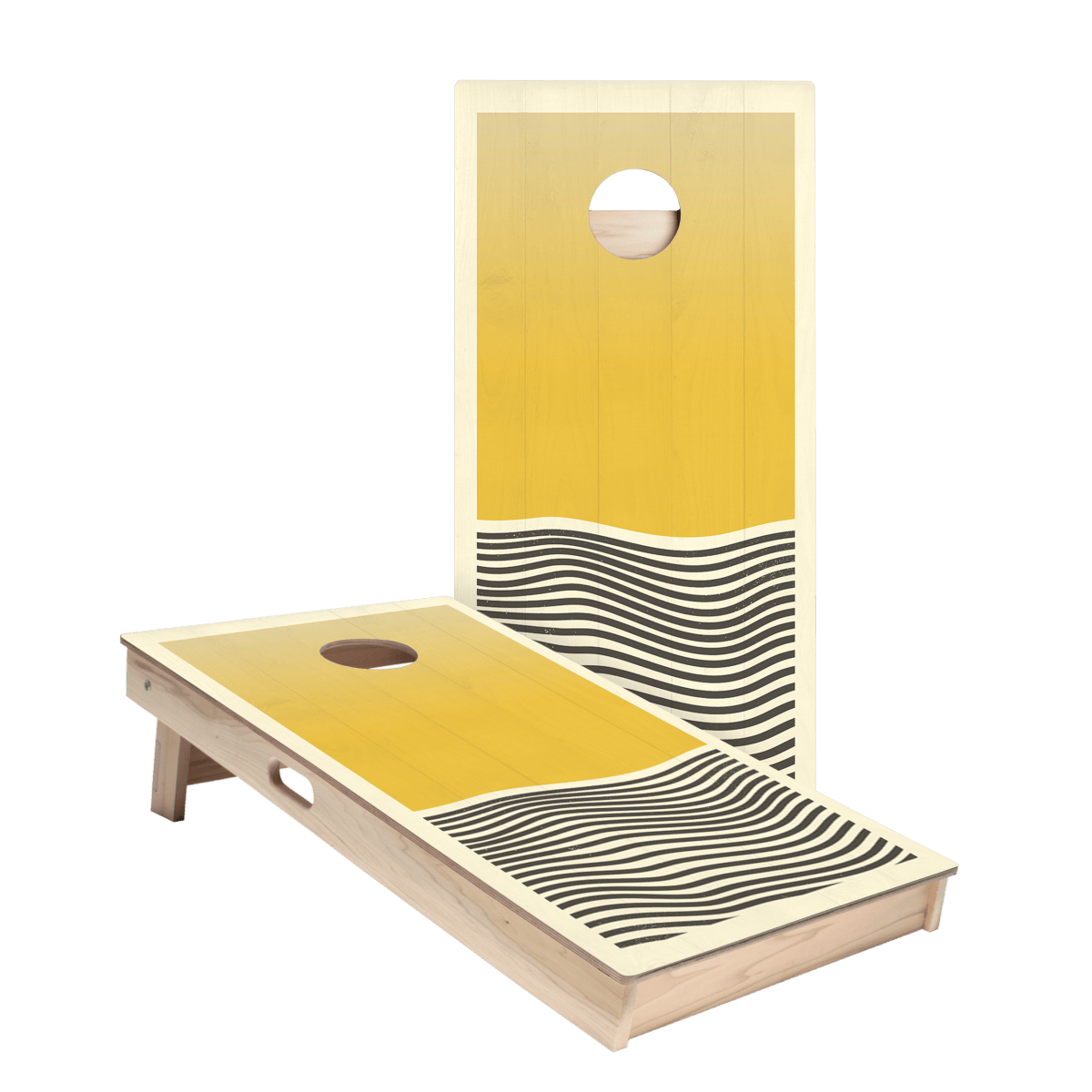 Yellow Waves Star Cornhole Boards - ACA - 000309 | American Cornhole Association